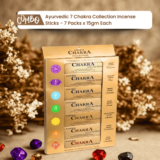 Ayurvedic 7 Chakra Collection Incense Sticks - 7 Packs x 15gm Each