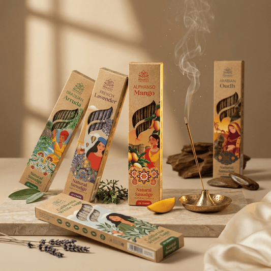 Premium Smudge Incense Sticks Combo Pack (5 Fragrances) – Natural, Long Lasting, Luxury Aromatherapy Incense Sticks for Meditation, Relaxation & Home Fragrance