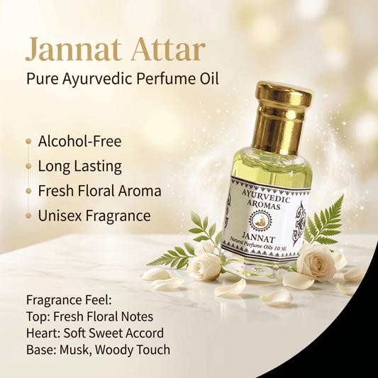 Ayurvedic Jannat Attar – Premium Alcohol-Free Floral Perfume Oil, Fresh Sweet Heavenly Fragrance, Long Lasting Attar for Men & Women – 10ml