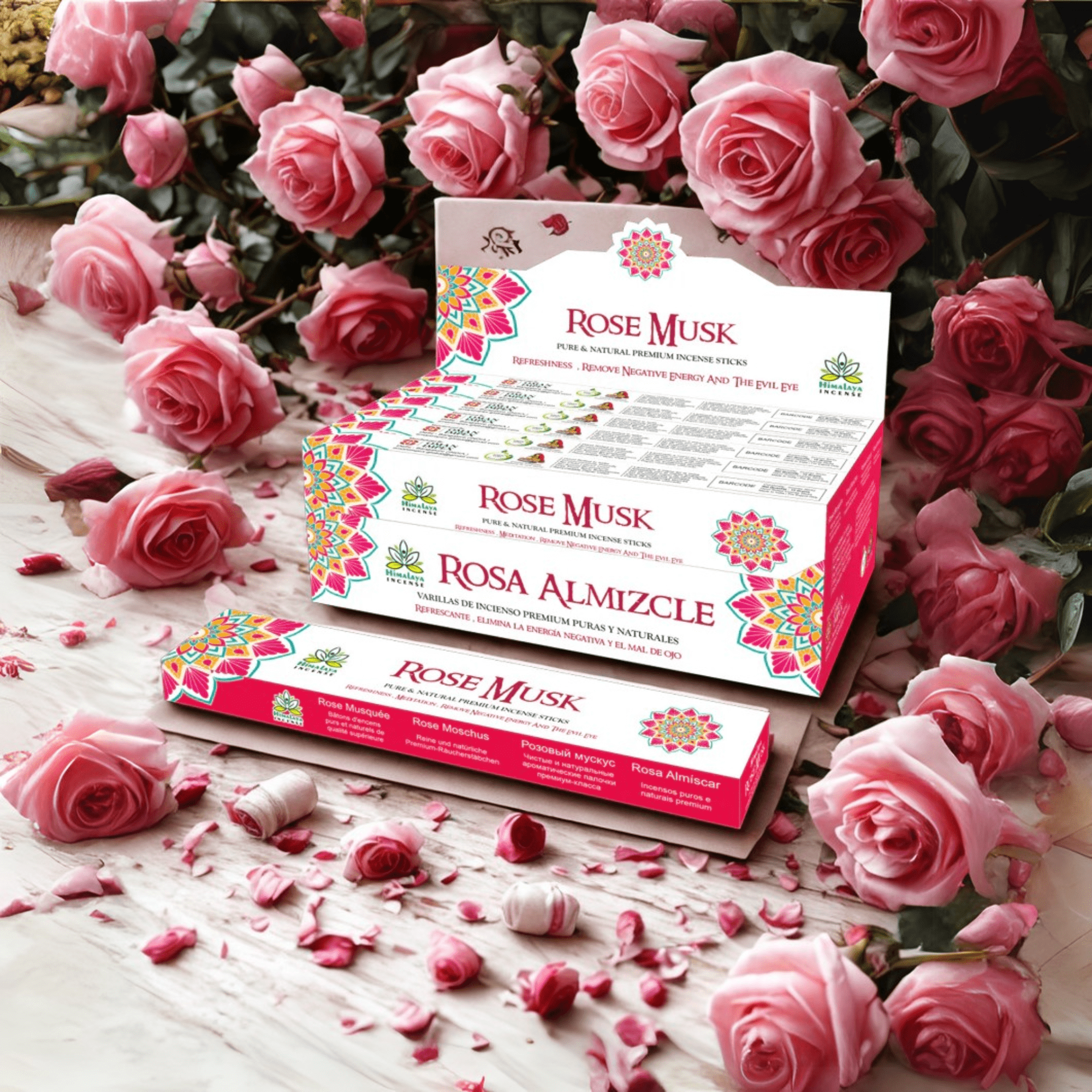 Himalaya Rose Musk Incense Sticks - 12packs x 15gm Each