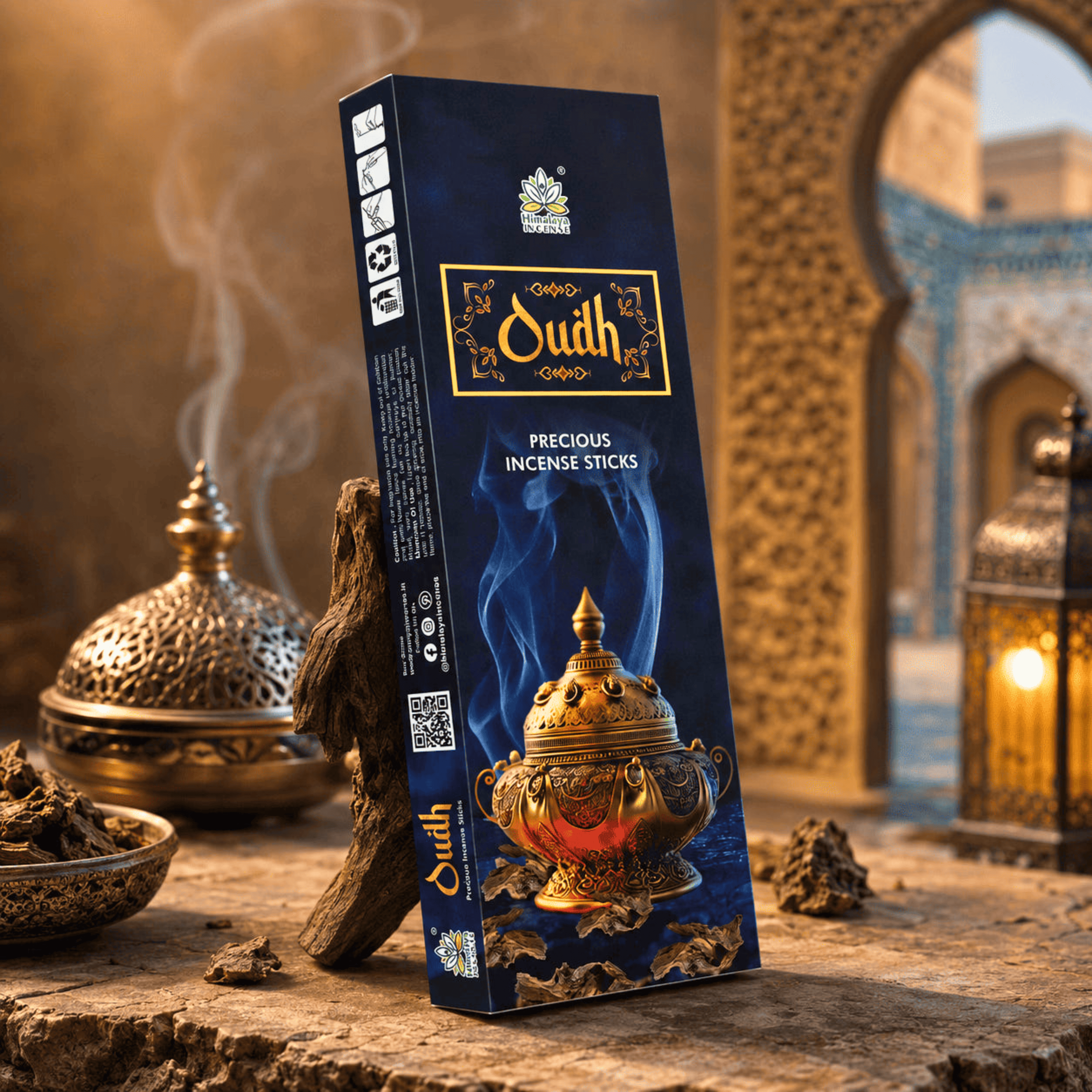 Himalaya Oudh Precious Incense Sticks 50gms With Metal Incense Sticks Holder