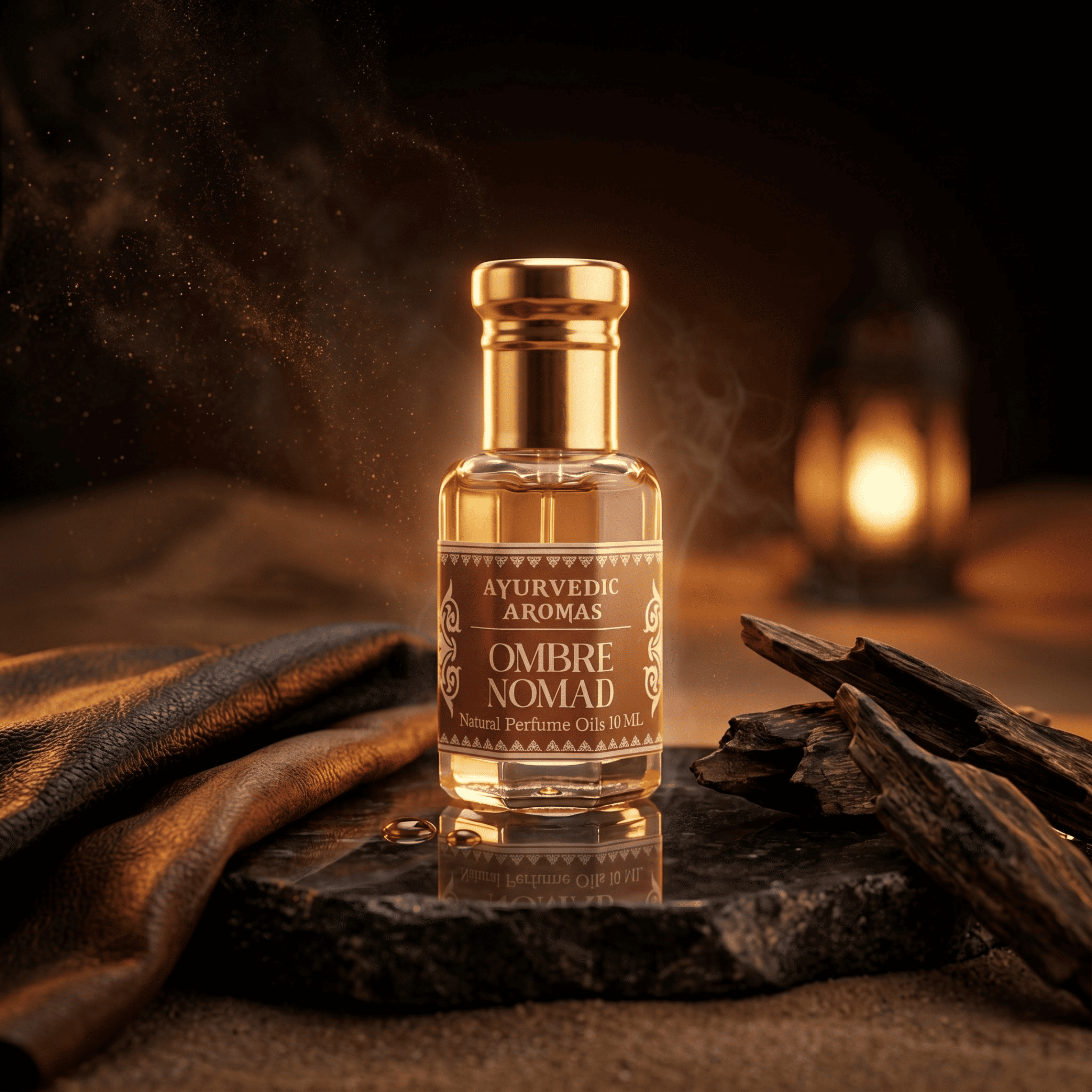 Ayurvedic Ombre Nomad Attar – Premium Alcohol-Free Perfume Oil, Long Lasting Oud Leather Fragrance Inspired by Luxury Arabic Perfumes for Men & Women – 10ml