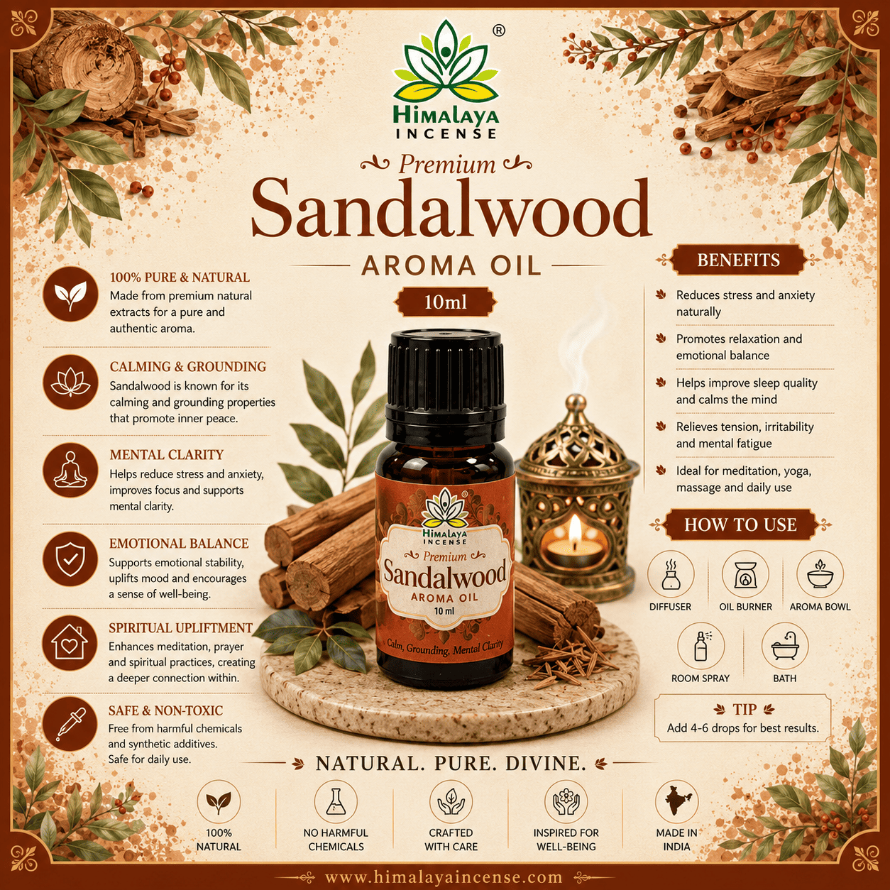 Himalaya Sandalwood Aroma Oil 10ml