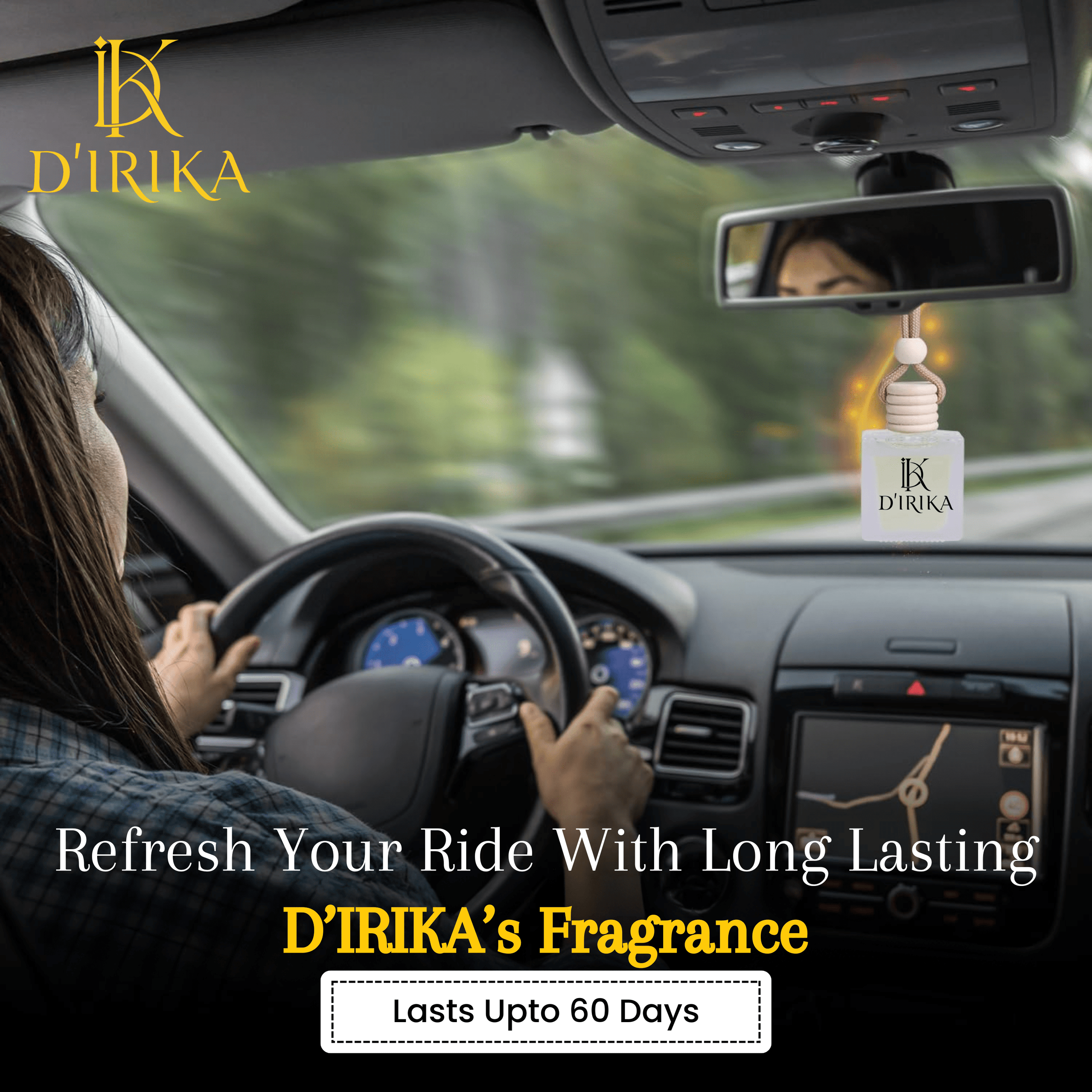 D’IRIKA Premium Hanging Car Perfumes | Long-Lasting Luxury Fragrances for Every Drive - Pick Any 3