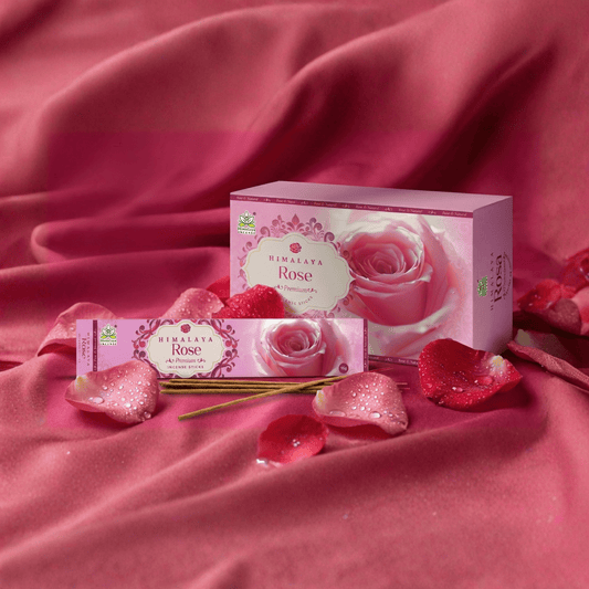 Himalaya Rose Premium Incense Sticks | Fresh Floral Aromatherapy | Natural Masala Rose Blend for Love, Harmony & Positivity- 15G x 12 Pack = 180G