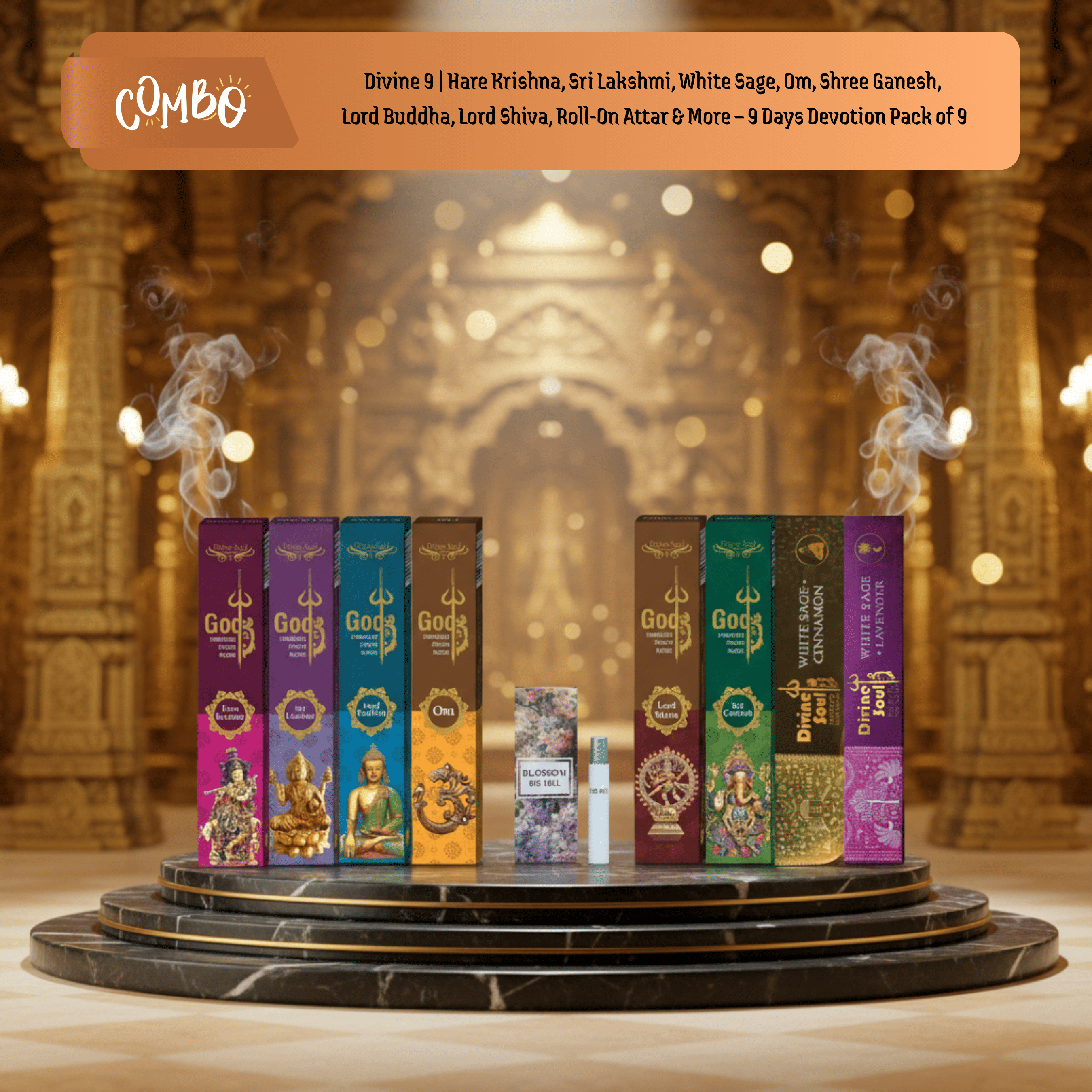 Divine 9 – Special Combo of 9 Fragrances for 9 Days of Devotion - Pack of 9