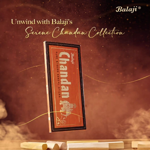 Balaji Chandan Pure Natural Agarbatti Stick for Premium Pure Chandan Fragrance Incense Sticks - 25 Sticks Pack