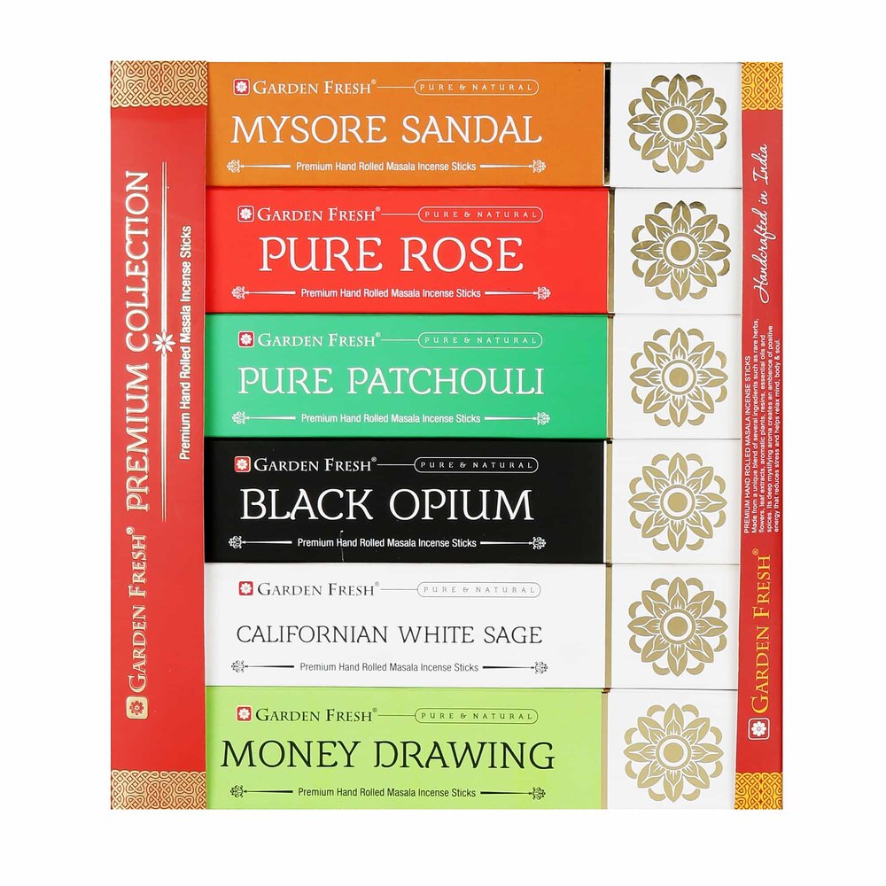 Garden Fresh Premium Collection Incense Sticks Gift pack - 12packs x 15gm Each