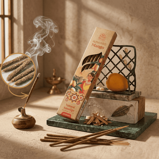 Alphonso Mango Smudge Incense Sticks – Premium Natural Incense, Long Lasting Luxury Aroma for Home Fragrance - 25G / Box