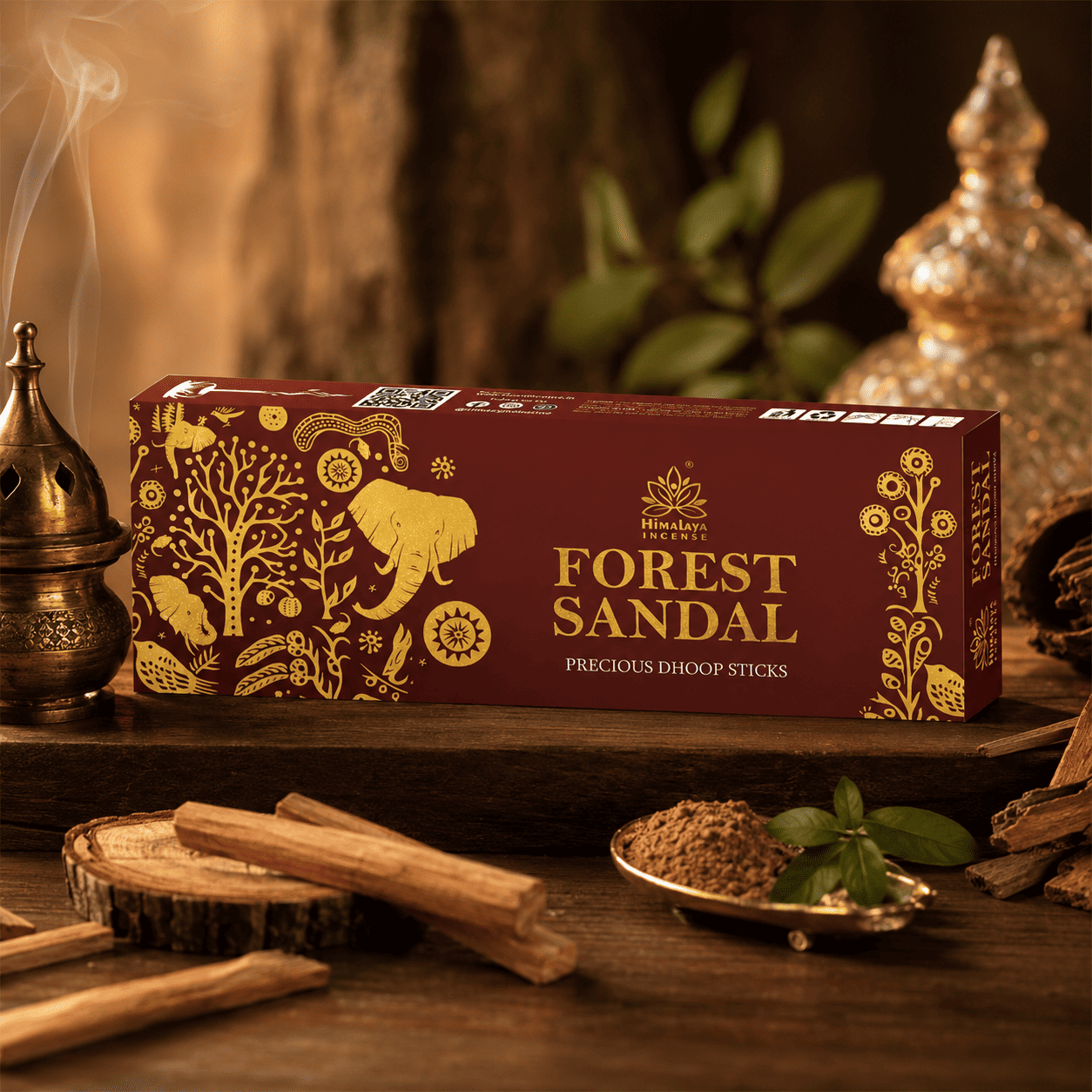 Himalaya Forest Sandal Precious Dhoop Sticks - Bambooless Incense Sticks - 50 Grm / Pack