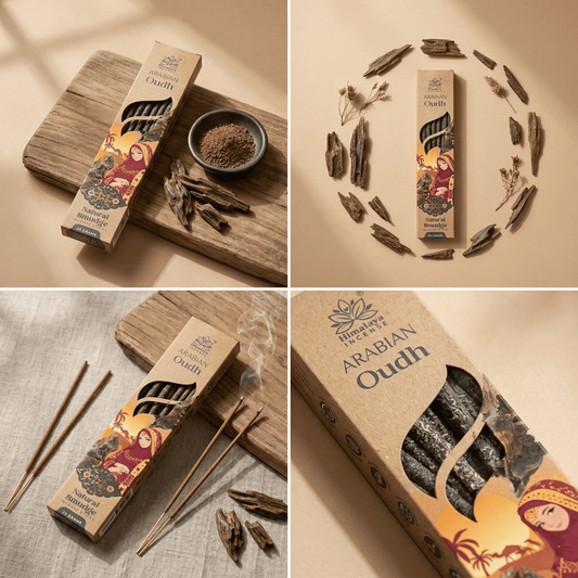 Arabian Oudh Smudge Incense Sticks – Premium Natural Incense, Long Lasting Luxury Aroma for Home Fragrance - 25G / Box