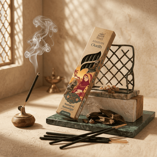 Arabian Oudh Smudge Incense Sticks – Premium Natural Incense, Long Lasting Luxury Aroma for Home Fragrance - 25G / Box