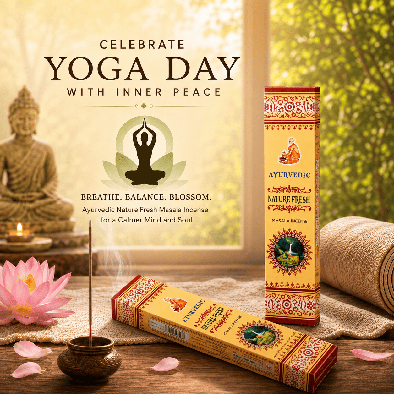 Ayurvedic Nature Fresh Masala Incense Sticks - 12 Packs x 15 Sticks Each