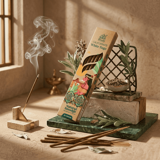 California White Sage Smudge Incense Sticks – Premium Natural Incense, Deep Cleansing Aroma for Meditation & Home Fragrance - 25G / Box