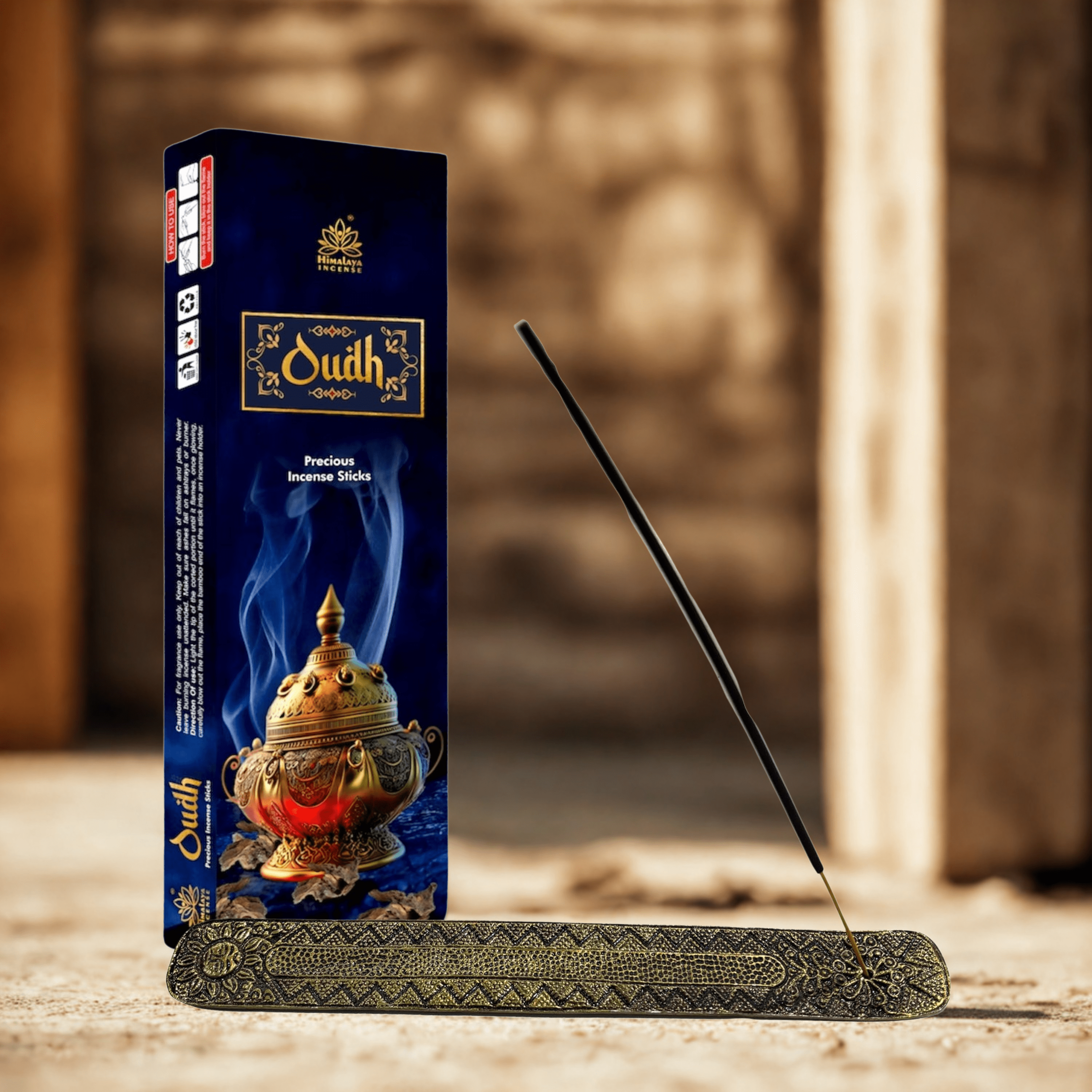 Himalaya Oudh Precious Incense Sticks 50gms With Metal Incense Sticks Holder