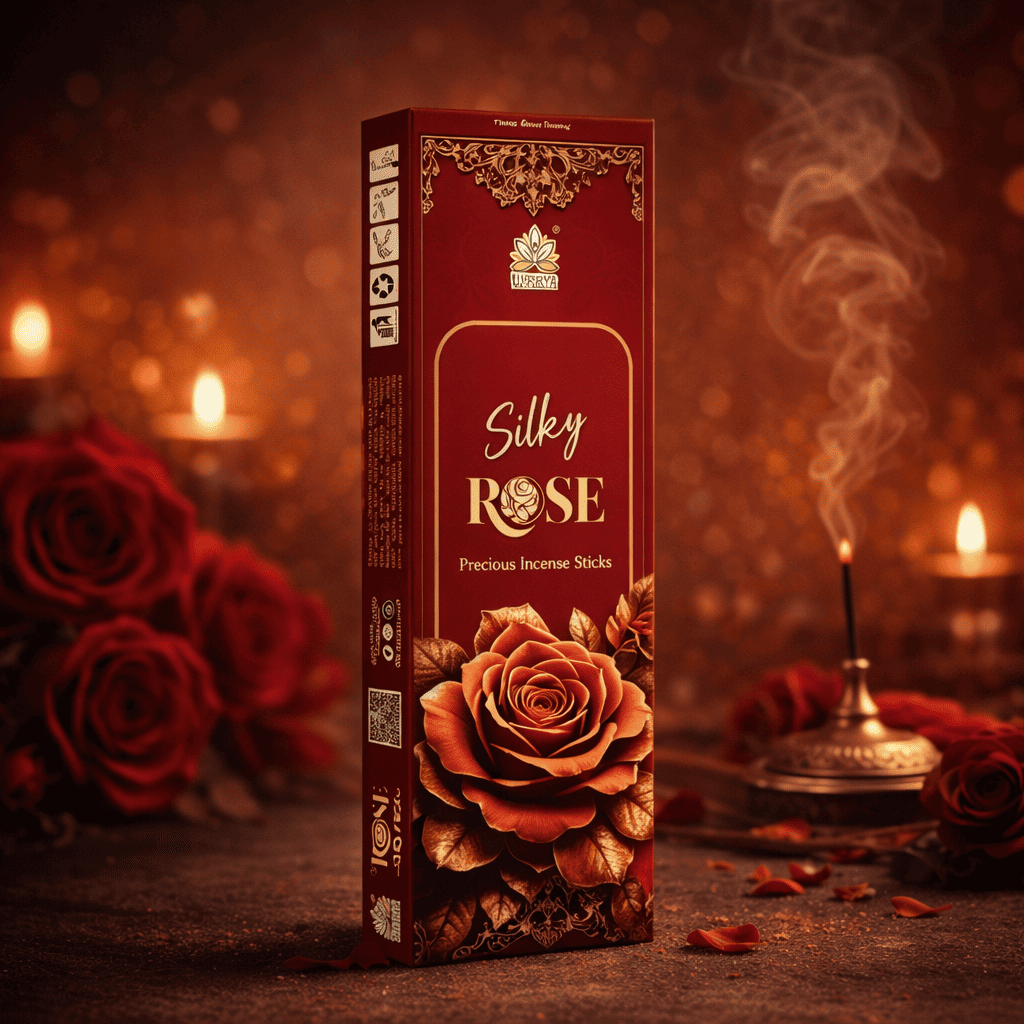 Himalaya Incense Silky Rose Precious Incense Sticks | Luxurious Floral Aroma | 50 Grams