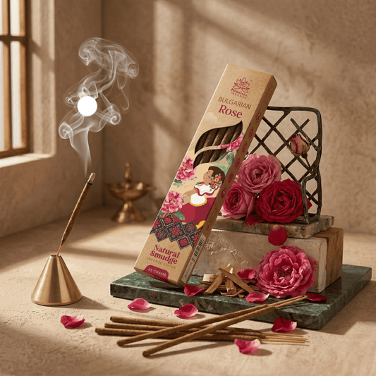 Bulgarian Rose Smudge Incense Sticks – Premium Natural Floral Incense, Long Lasting Luxury Aroma for Home Fragrance - 25G / Box
