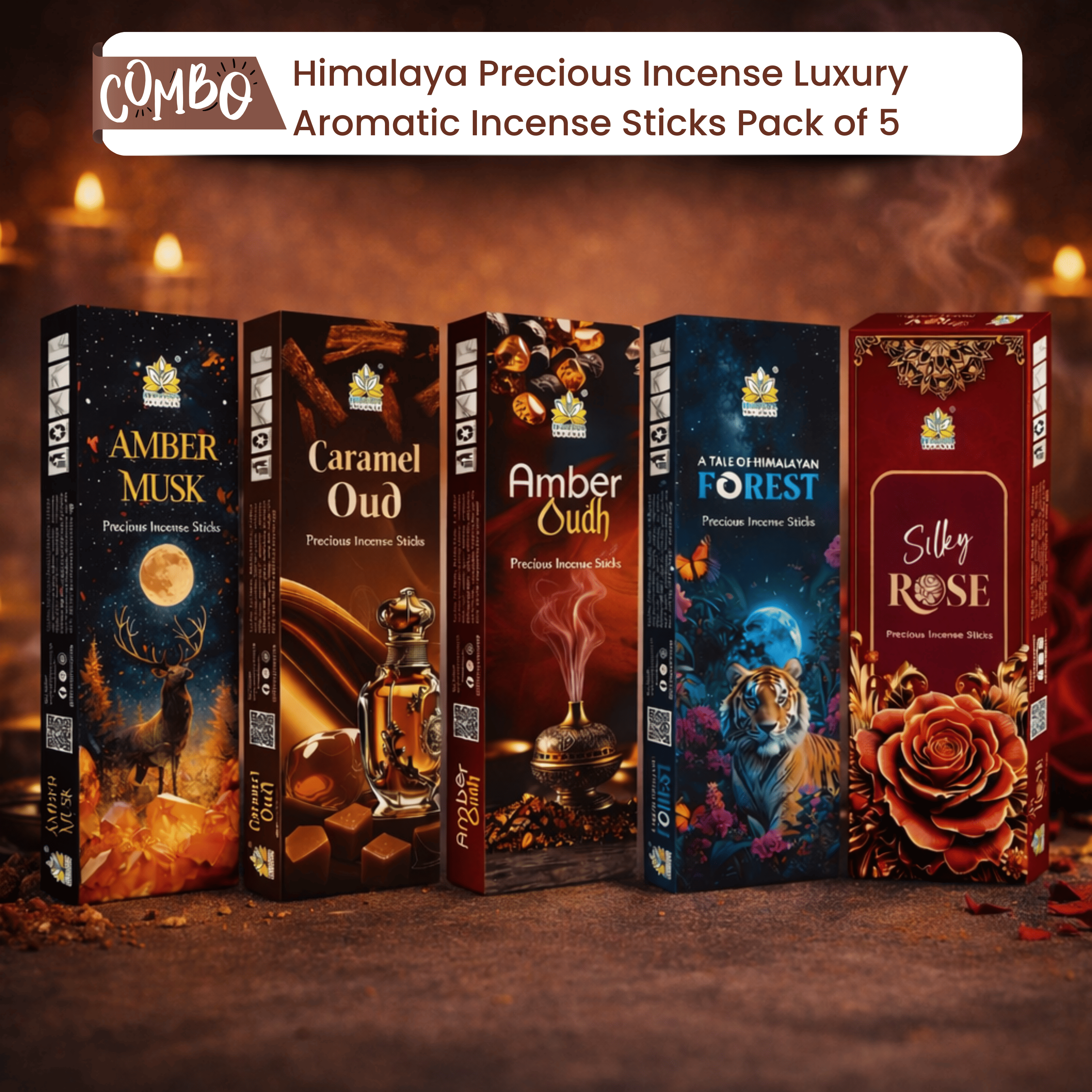 Himalaya Precious Incense Luxury Collection | Premium Aromatic Incense Sticks Pack of 5