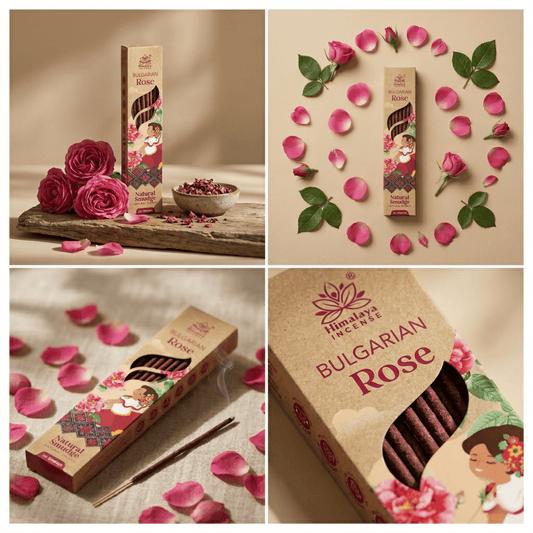 Bulgarian Rose Smudge Incense Sticks – Premium Natural Floral Incense, Long Lasting Luxury Aroma for Home Fragrance - 25G / Box
