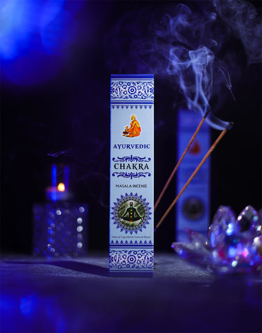 Ayurvedic Chakra Masala Incense Sticks - 12 Packs x 15 Sticks Each
