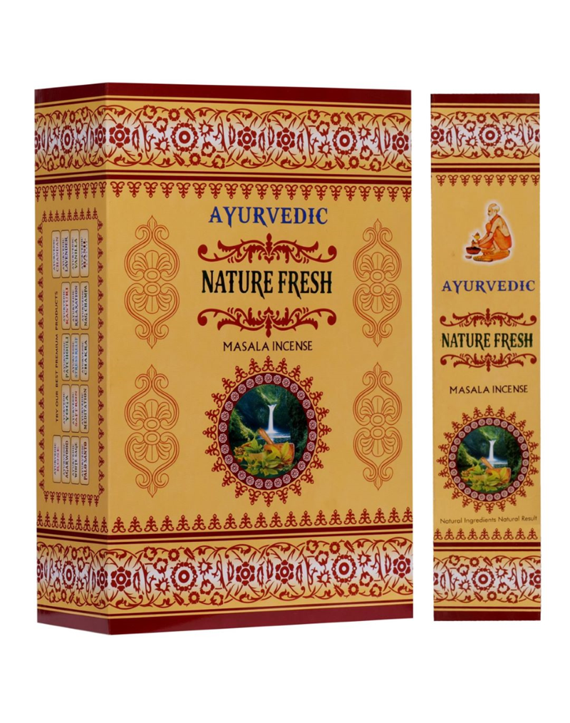 Ayurvedic Nature Fresh Masala Incense Sticks - 12 Packs x 15 Sticks Each