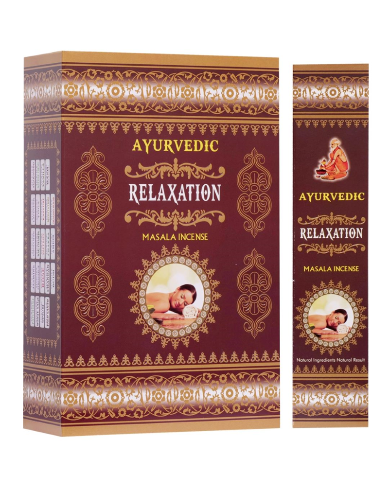 Ayurvedic Relaxation Masala Incense Sticks - 12 Packs x 15 Sticks Each