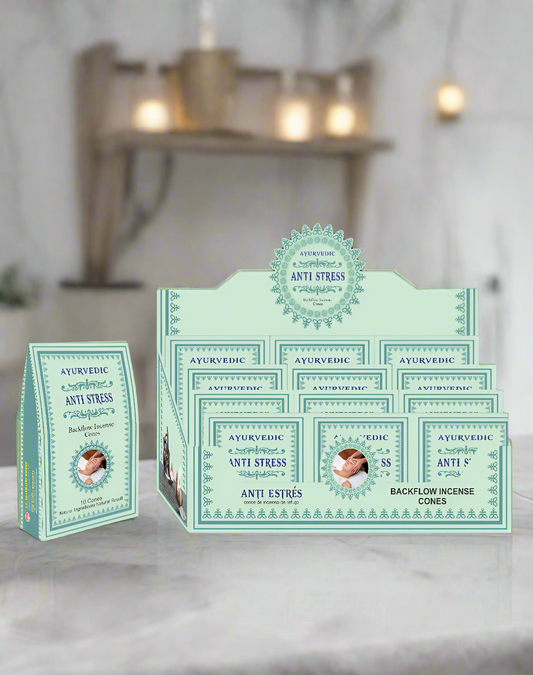Ayurvedic Anti Stress Backflow Cones - 12 Packs x 10 Cones Each