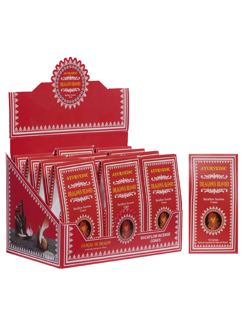Ayurvedic Dragon’s Blood Backflow Cones - 12 Packs x 10 Cones Each