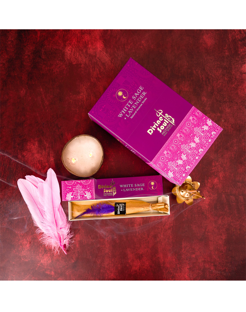 Divine Soul White Sage + Lavender Incense Sticks