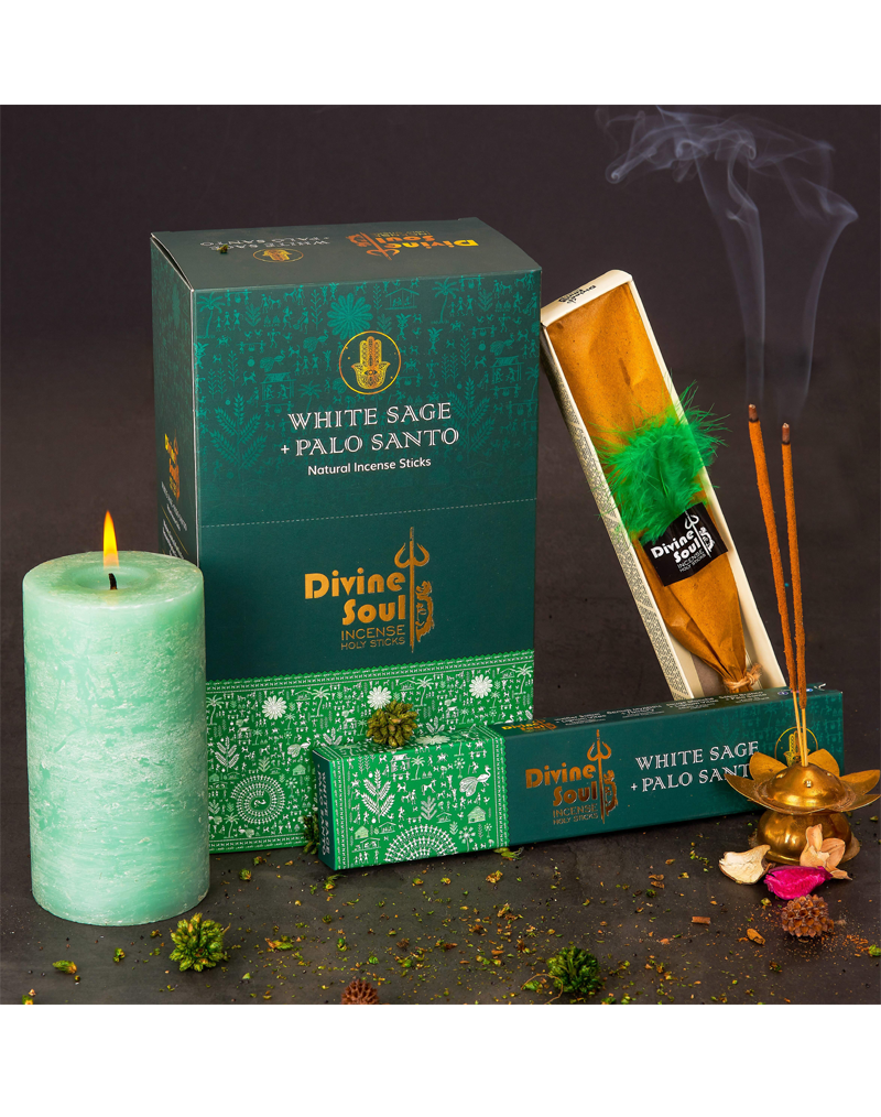 Divine Soul White Sage + Palo Santo - 12packs x 15gm Each