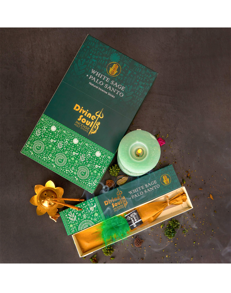 Divine Soul White Sage + Palo Santo - 12packs x 15gm Each