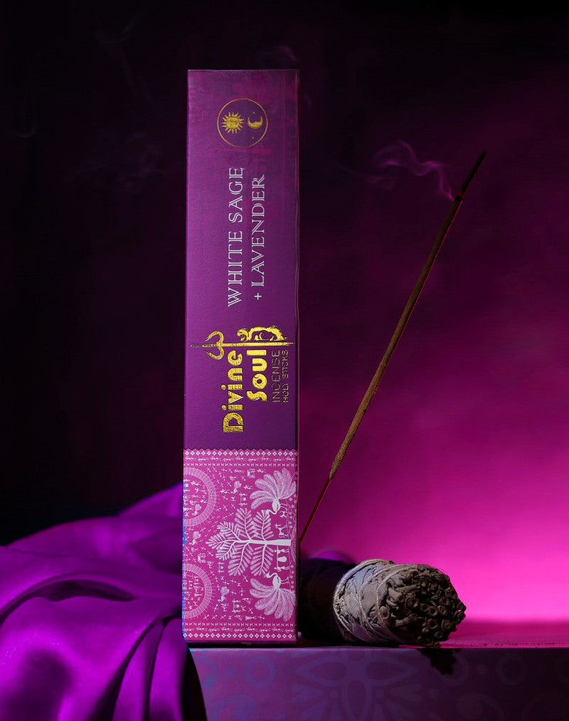 Divine Soul White Sage + Lavender Incense Sticks