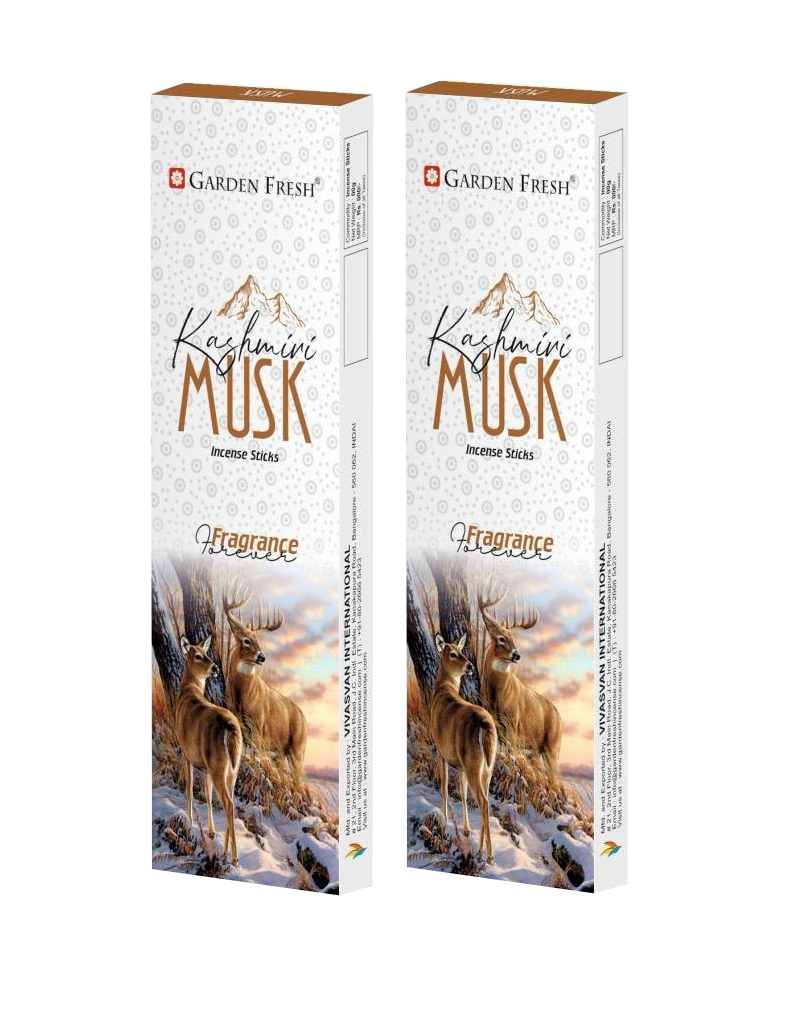 Garden Fresh Kashmiri Musk Incense Sticks - 6 packs x 50gm Each