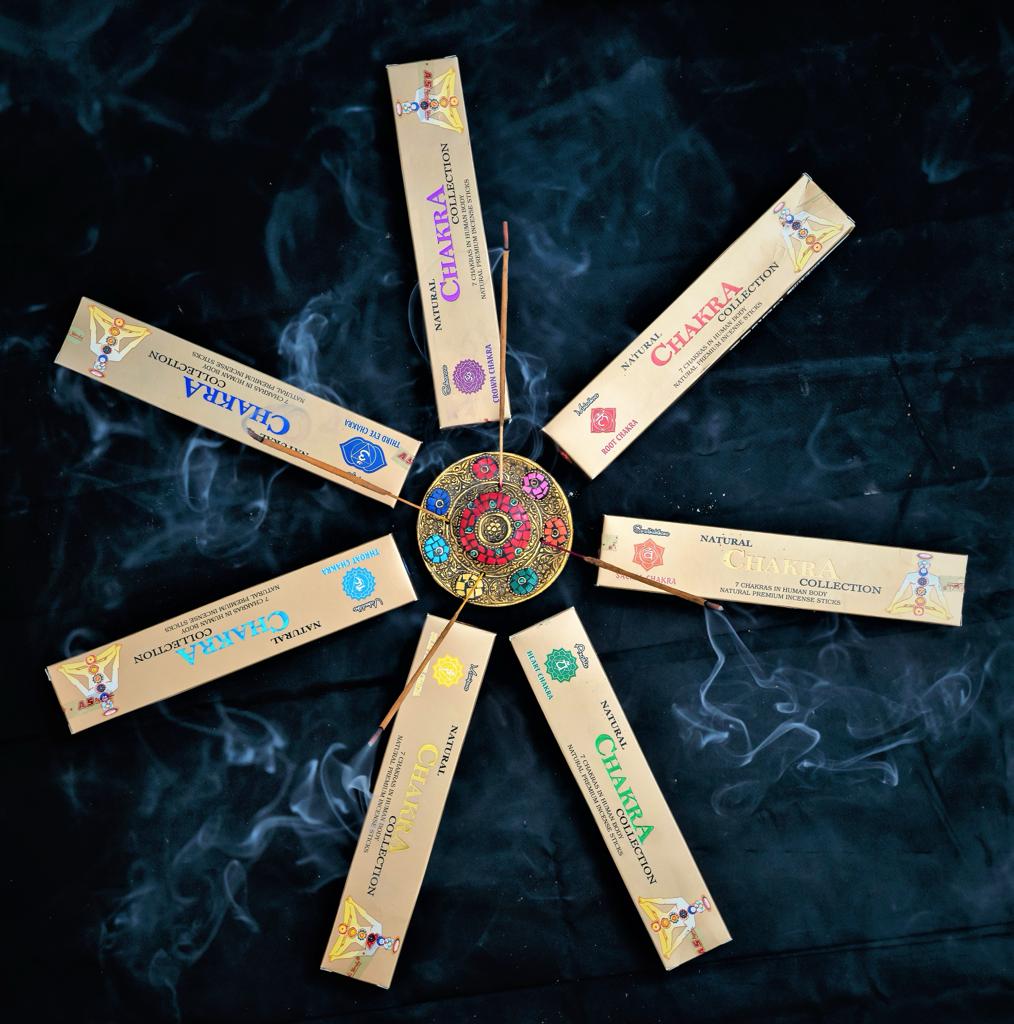 Ayurvedic 7 Chakra Collection Incense Sticks - 7 Packs x 15gm Each
