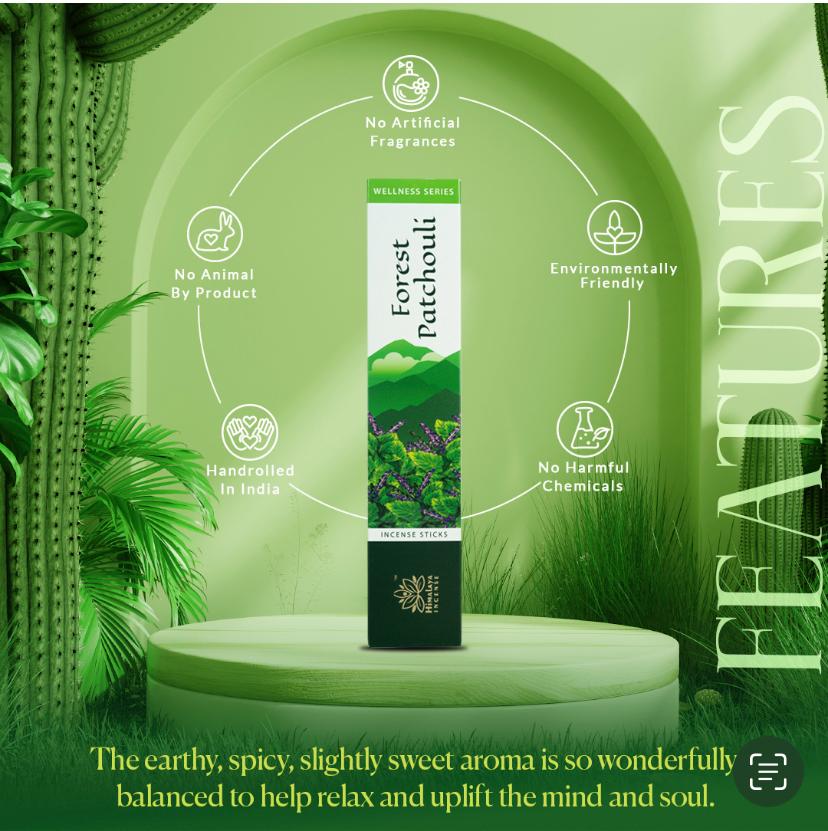 Himalayan Forest Patchouli Incense Sticks -Pack Of 3 x 15gm Each