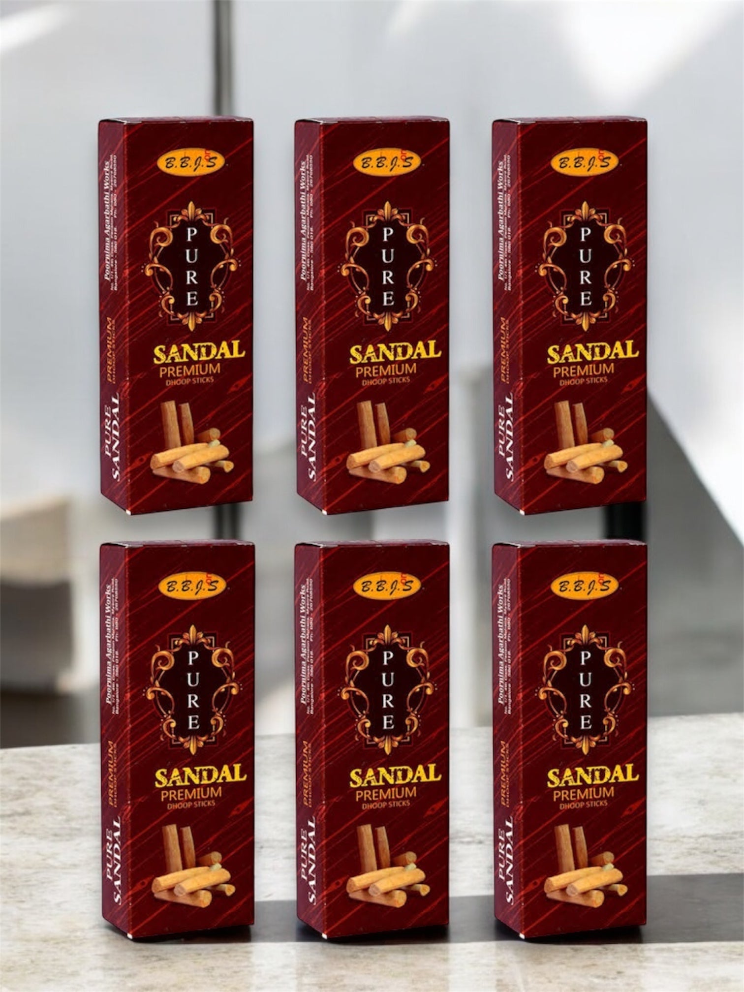 Poornima Pure Sandal Dhoop Sticks Pack Of 2 ( Each Contains 50 gm Dhoop Sticks with Dhoop Sticks Holder )