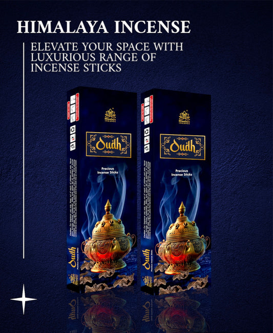 Himalaya Oudh Precious Incense Sticks 50gms With Metal Incense Sticks Holder