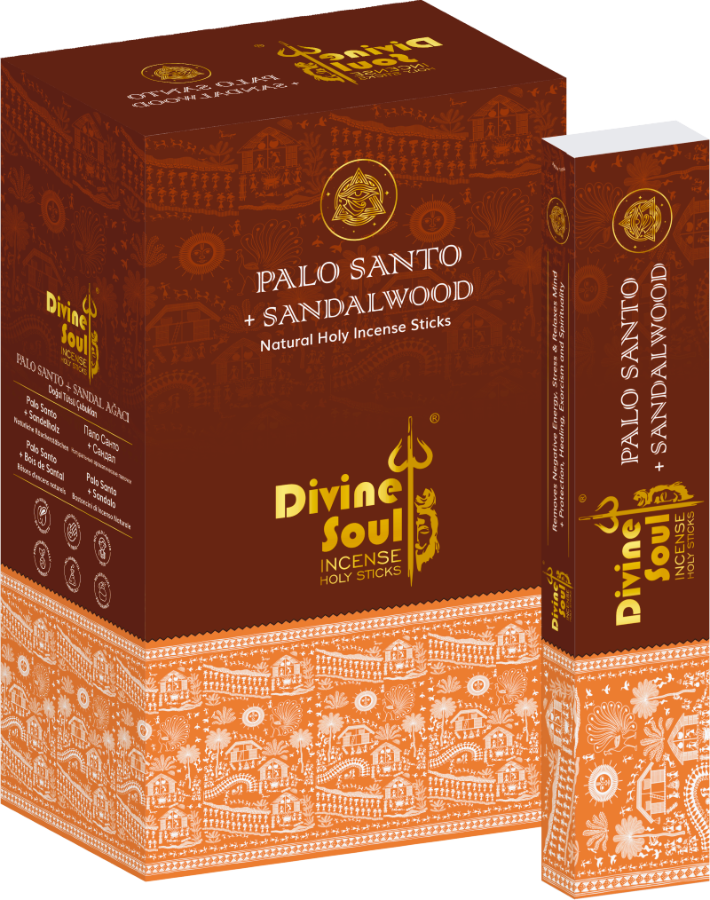 Divine Soul Palo Santo + Sandalwood - 12packs x 15gm Each