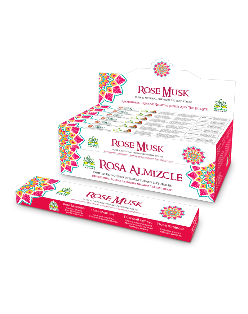 Himalaya Rose Musk Incense Sticks - 12packs x 15gm Each