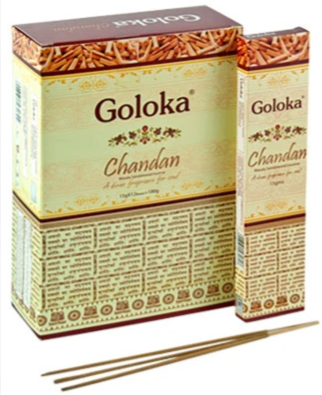 Goloka Chandan Incense Sticks Pack of 12 (15 grams each pack)