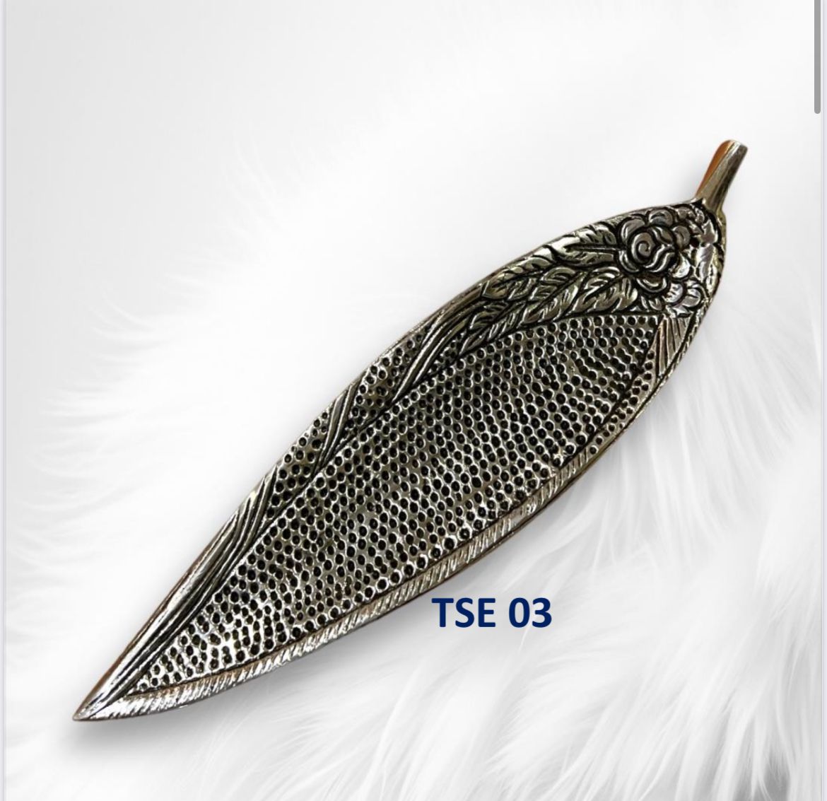 Leaf Metal Incense Holder Flower Engraved