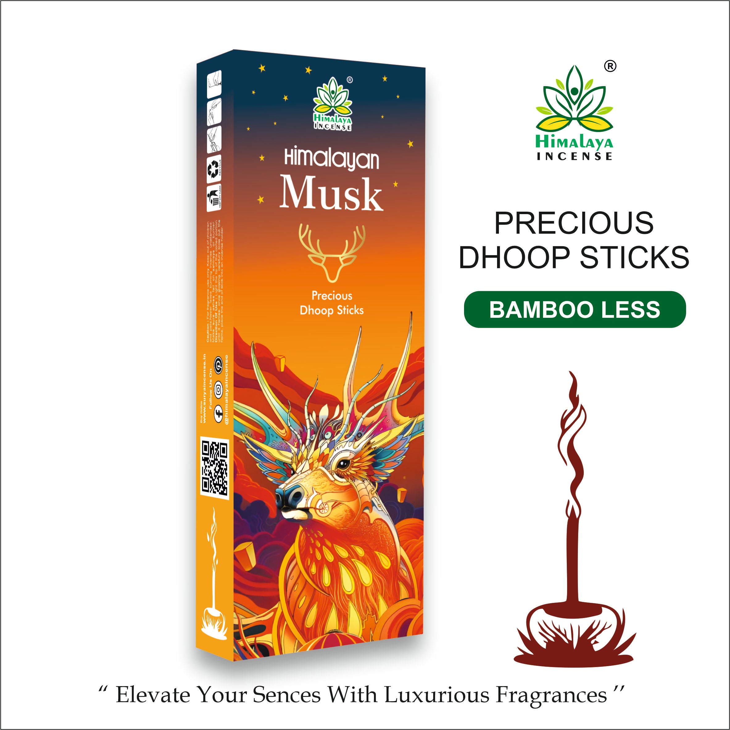 Himalayan Musk Dhoop Sticks - Bambooless Incense Sticks - 50 Grm