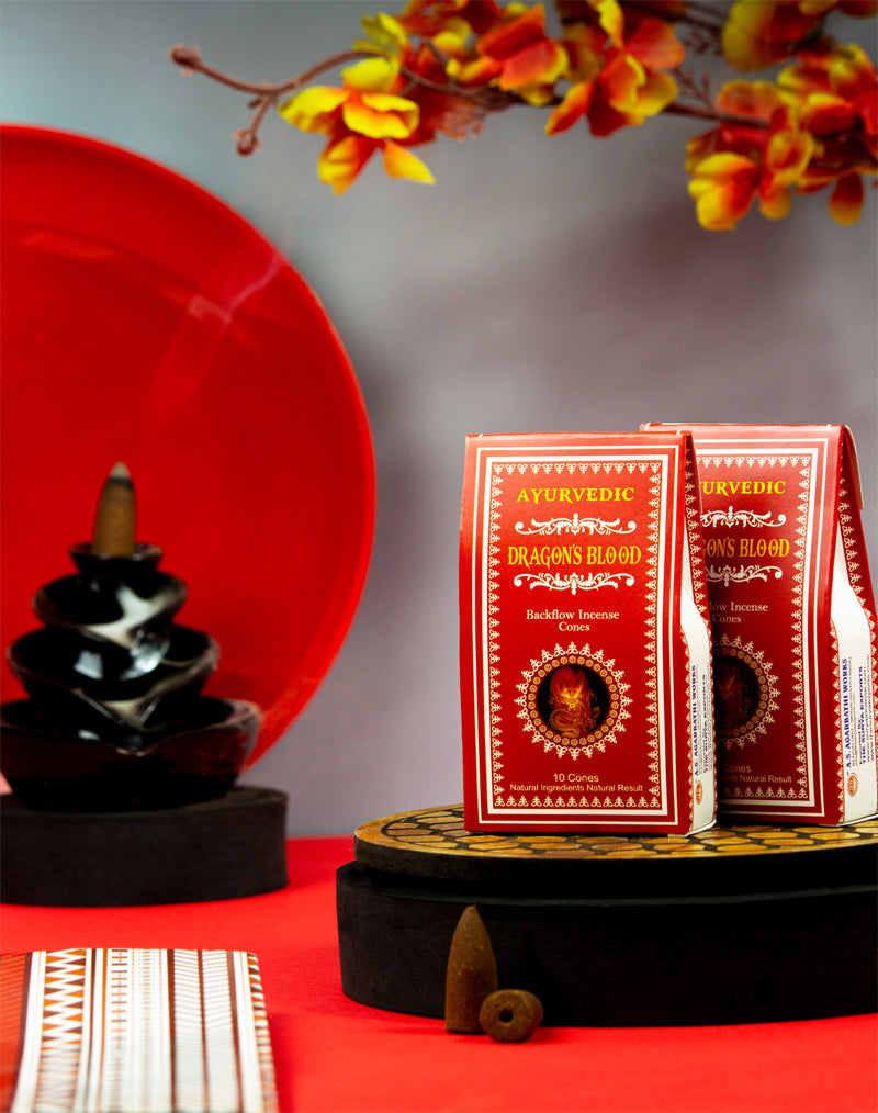 Ayurvedic Dragon’s Blood Backflow Cones - 12 Packs x 10 Cones Each