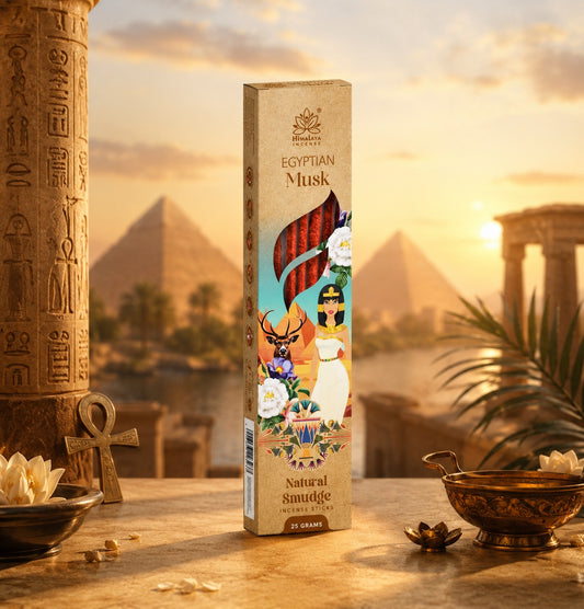 Egyptian Musk Smudge Incense Sticks – Natural Herbal Aroma for Meditation, Cleansing & Positive Energy (25 Grams)