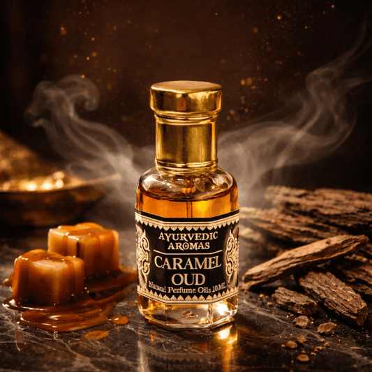 Ayurvedic Caramel Oud Attar – Premium Alcohol-Free Perfume Oil, Long Lasting Sweet Oud Fragrance for Men & Women – 10ml