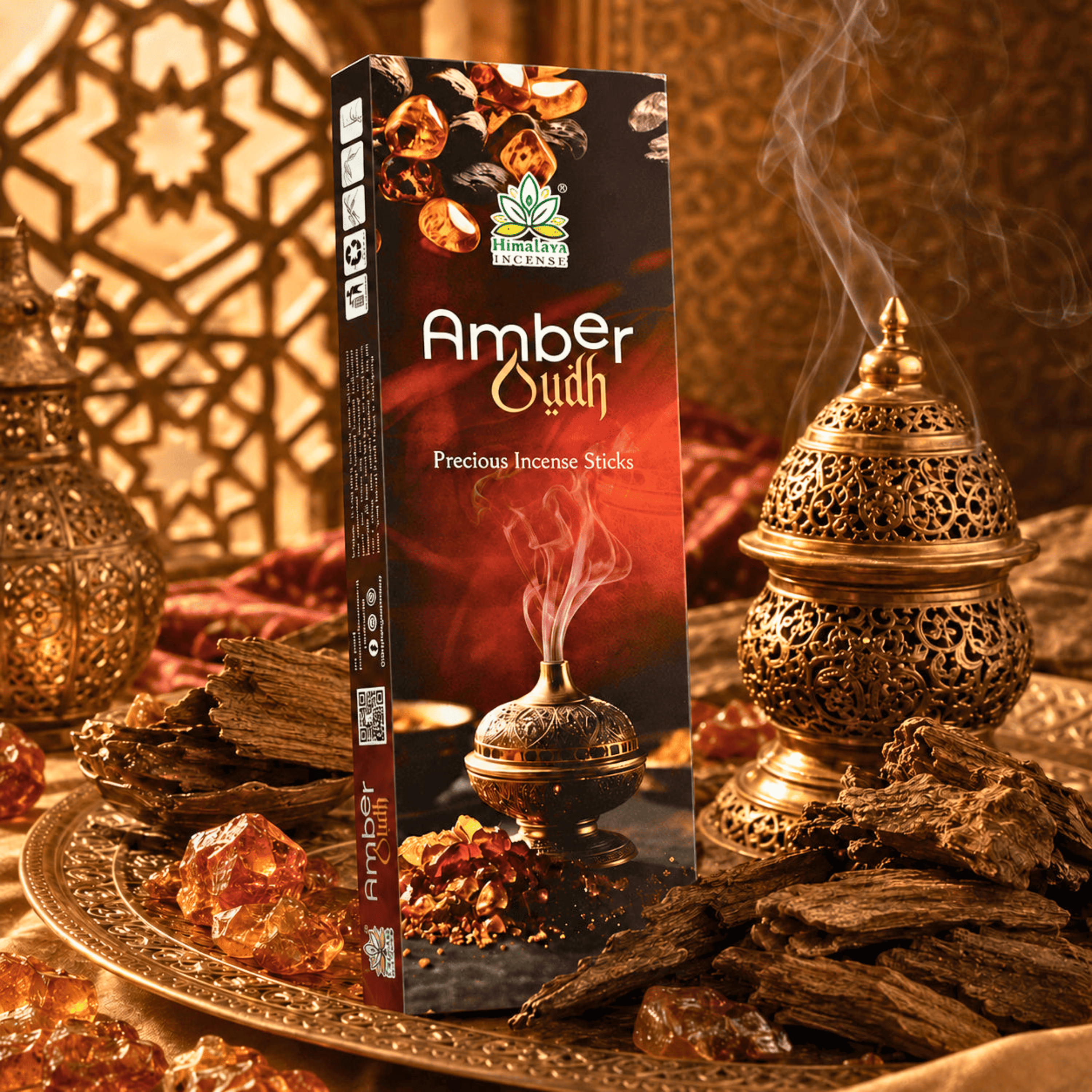 Himalaya Amber Oudh Precious Incense Sticks Luxury Oriental Aroma 50 Grams