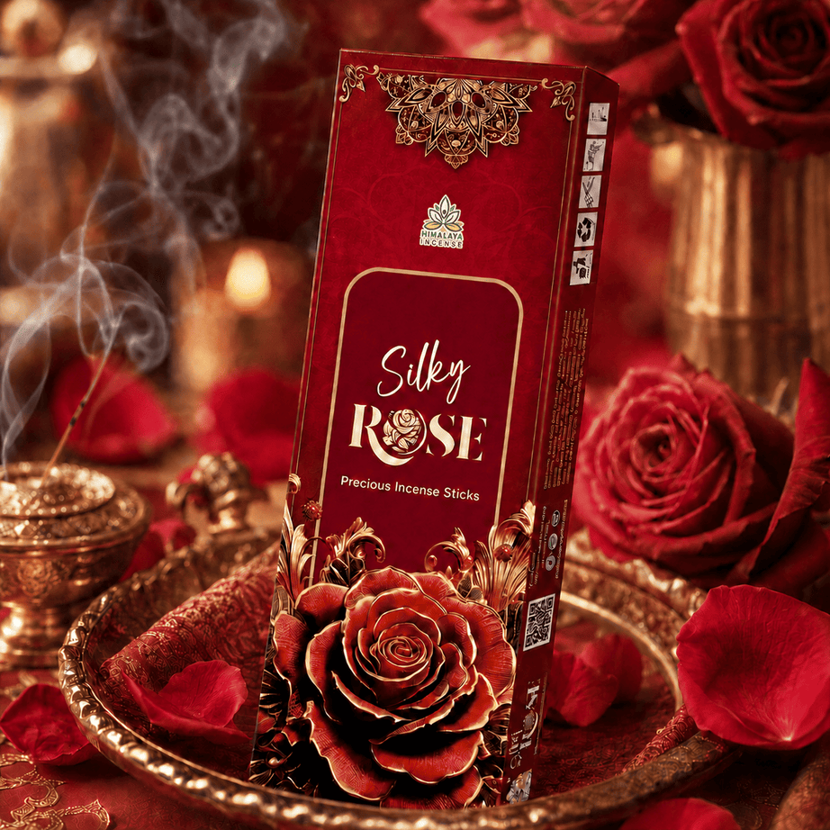 Himalaya Incense Silky Rose Precious Incense Sticks  | Luxurious Floral Aroma | 50 Grams