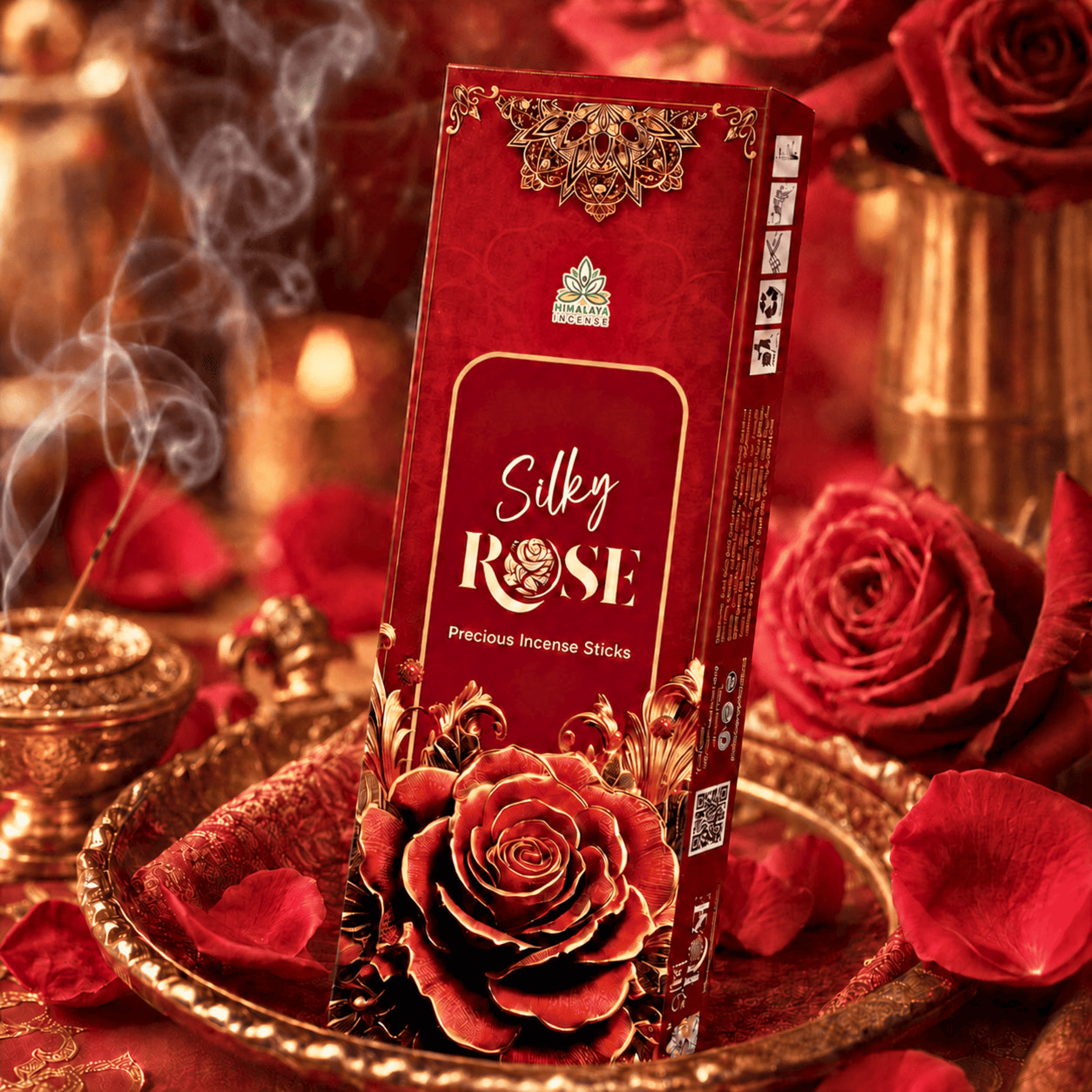 Himalaya Incense Silky Rose Precious Incense Sticks  | Luxurious Floral Aroma | 50 Grams