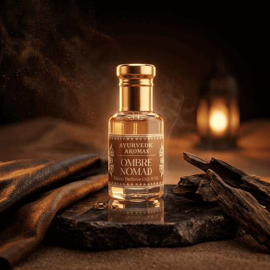 Ayurvedic Ombre Nomad Attar – Premium Alcohol-Free Perfume Oil, Long Lasting Oud Leather Fragrance Inspired by Luxury Arabic Perfumes for Men & Women – 10ml