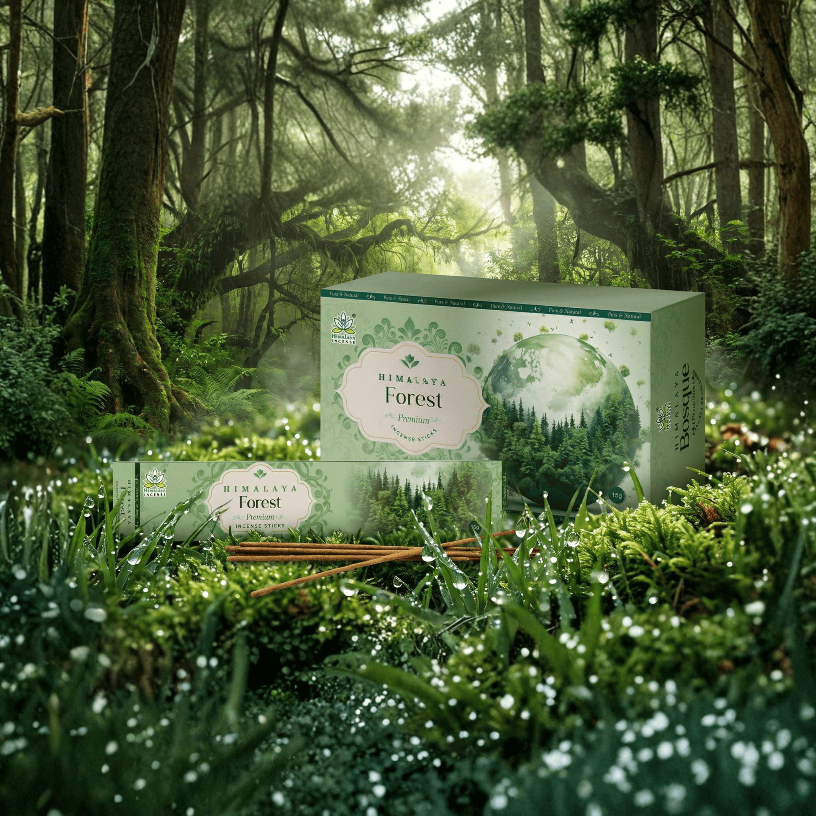 Himalaya Forest Premium Natural Masala Incense Sticks | Fresh Green Earthy Aroma | Nature-Inspired Air Purifying Fragrance - 15G x 12 Pack = 180G